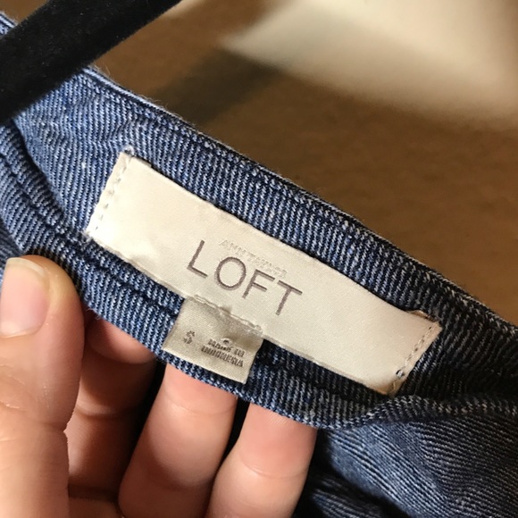 🔥 LOFT chambray one shoulder tank top blouse - Picture 4 of 4